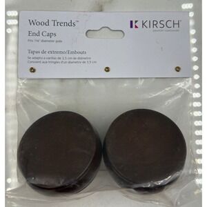 Kirsch Wood Trends End Caps for 1-3/8" Drapery Pole Coffee 36808841 1 Pair
